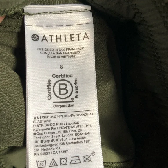 Athleta Trekkie Parachute Pant Dark Green Relaxed size 8 wide leg - Picture 10 of 10